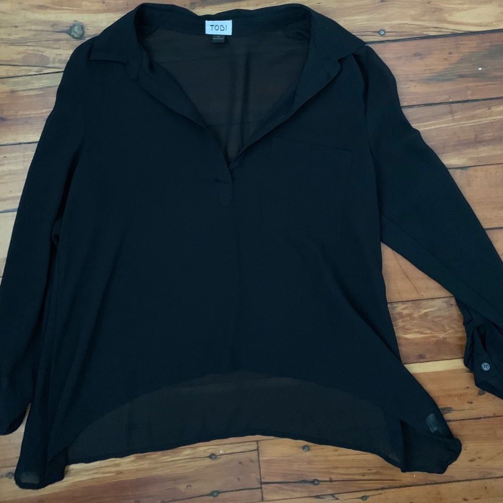 Tobi Black Blouse Long Sleeve